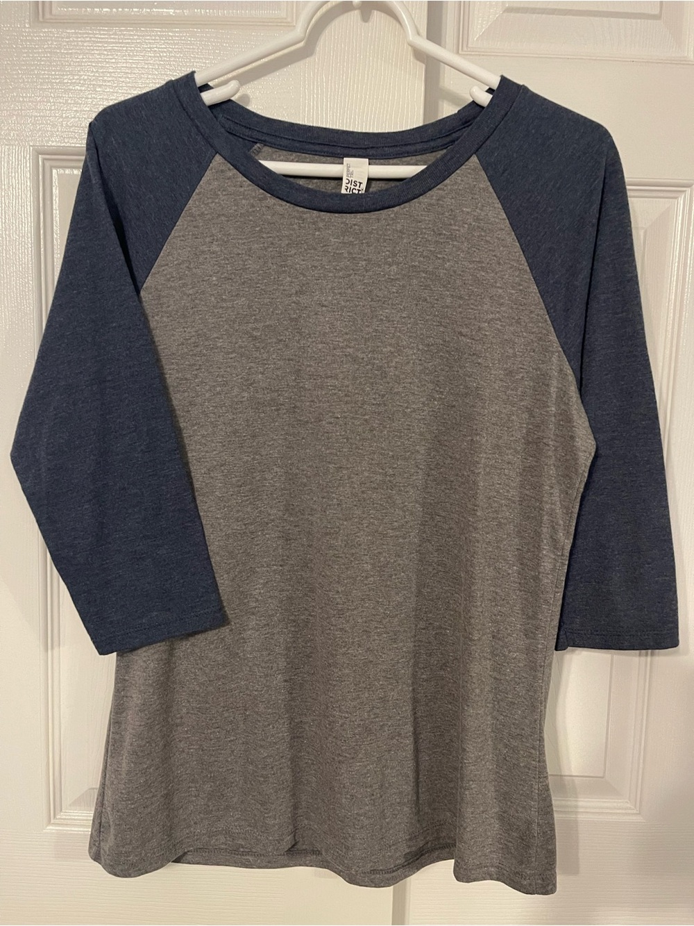 District Gray & Navy Crewneck Baseball Style Tee